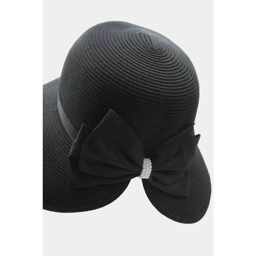 Voodoo Vixen - Bow Detail Straw Hat Sun hat - Black